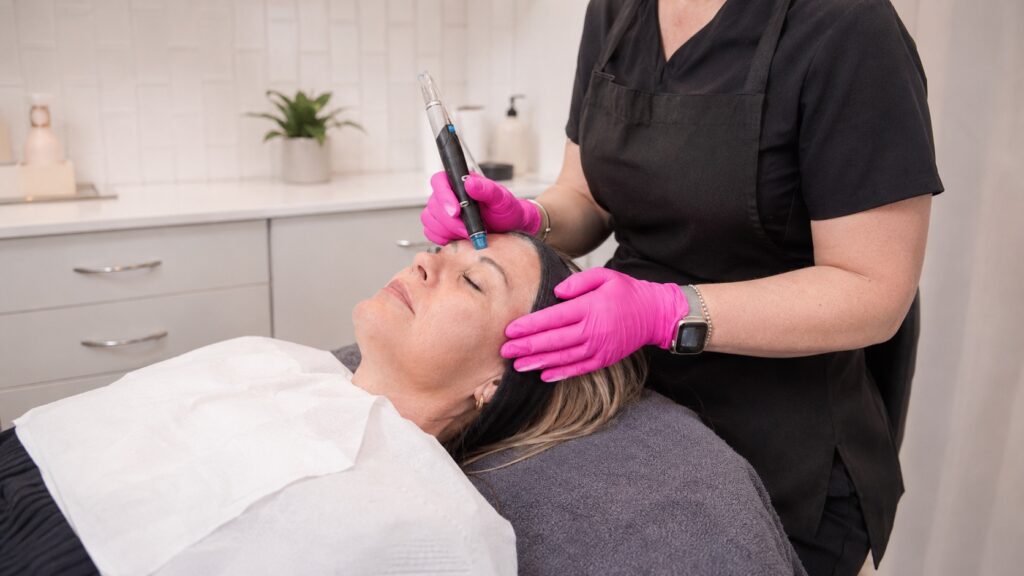 Post-summer skin treatment Stratford-upon-Avon consultation assessing pigmentation, dehydration and uneven skin tone